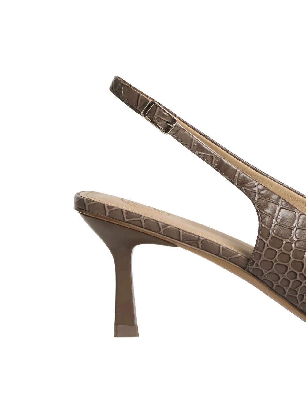 12 STOREEZ Leren slingback pumps Grijs