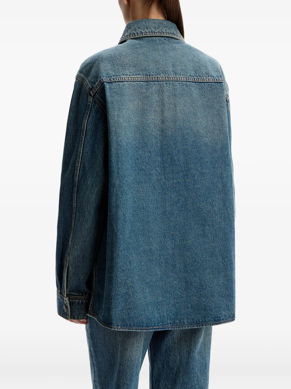 12 STOREEZ Denim blouse Blauw