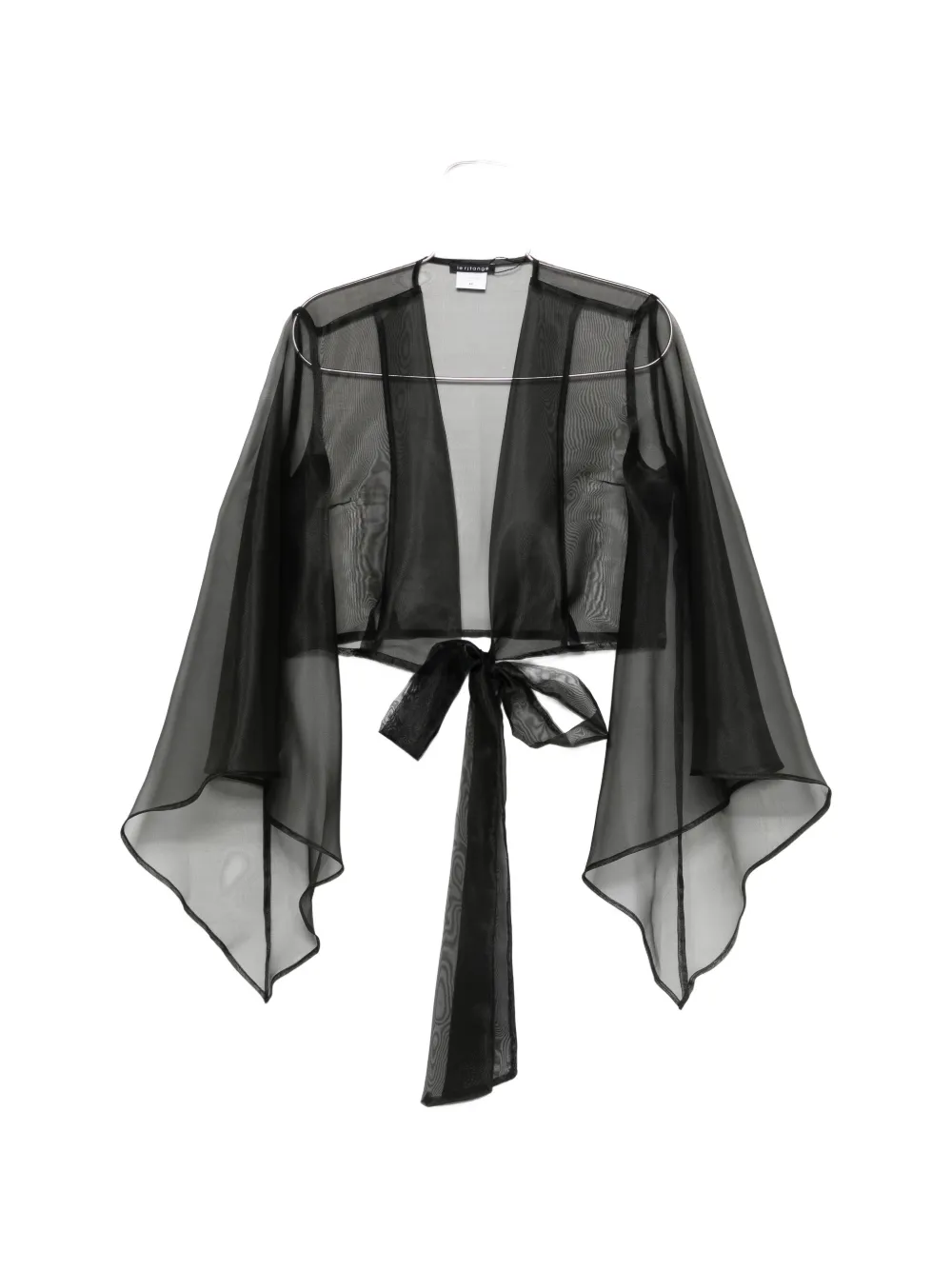 LE RJTANGE sheer-finish flared-sleeve blouse - Nero