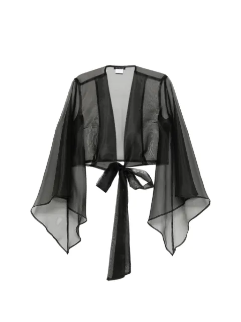 LE RJTANGE sheer-finish flared-sleeve blouse