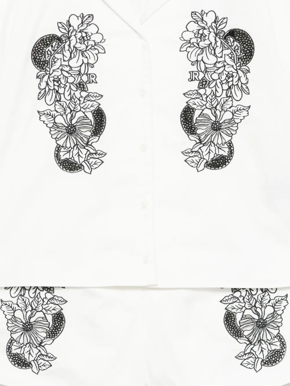 John Richmond Junior Top en shorts met geborduurde bloemen Wit