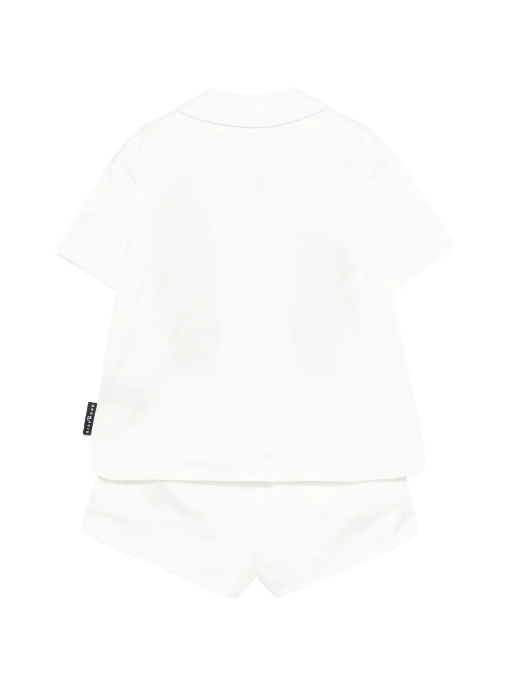 John Richmond Junior Top en shorts met geborduurde bloemen Wit