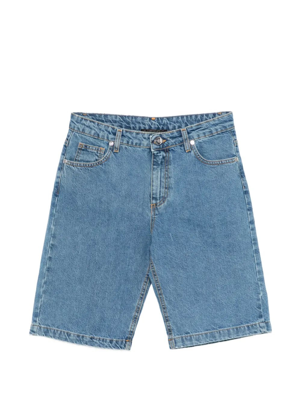 Just Cavalli Kids' Contrast-stitch Denim Shorts In Blue
