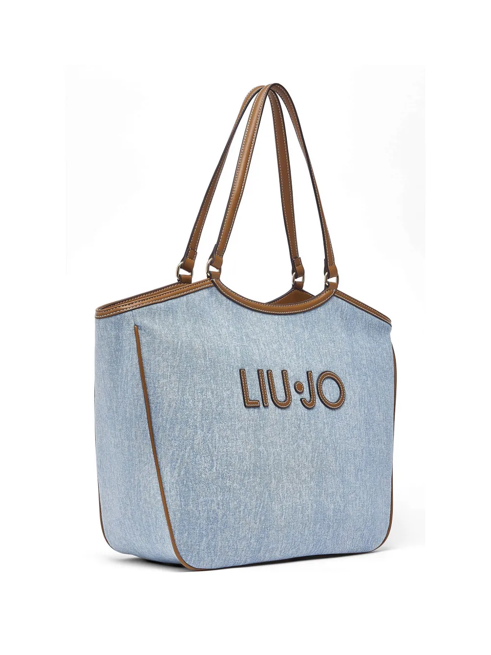LIU JO Grote denim shopper Blauw