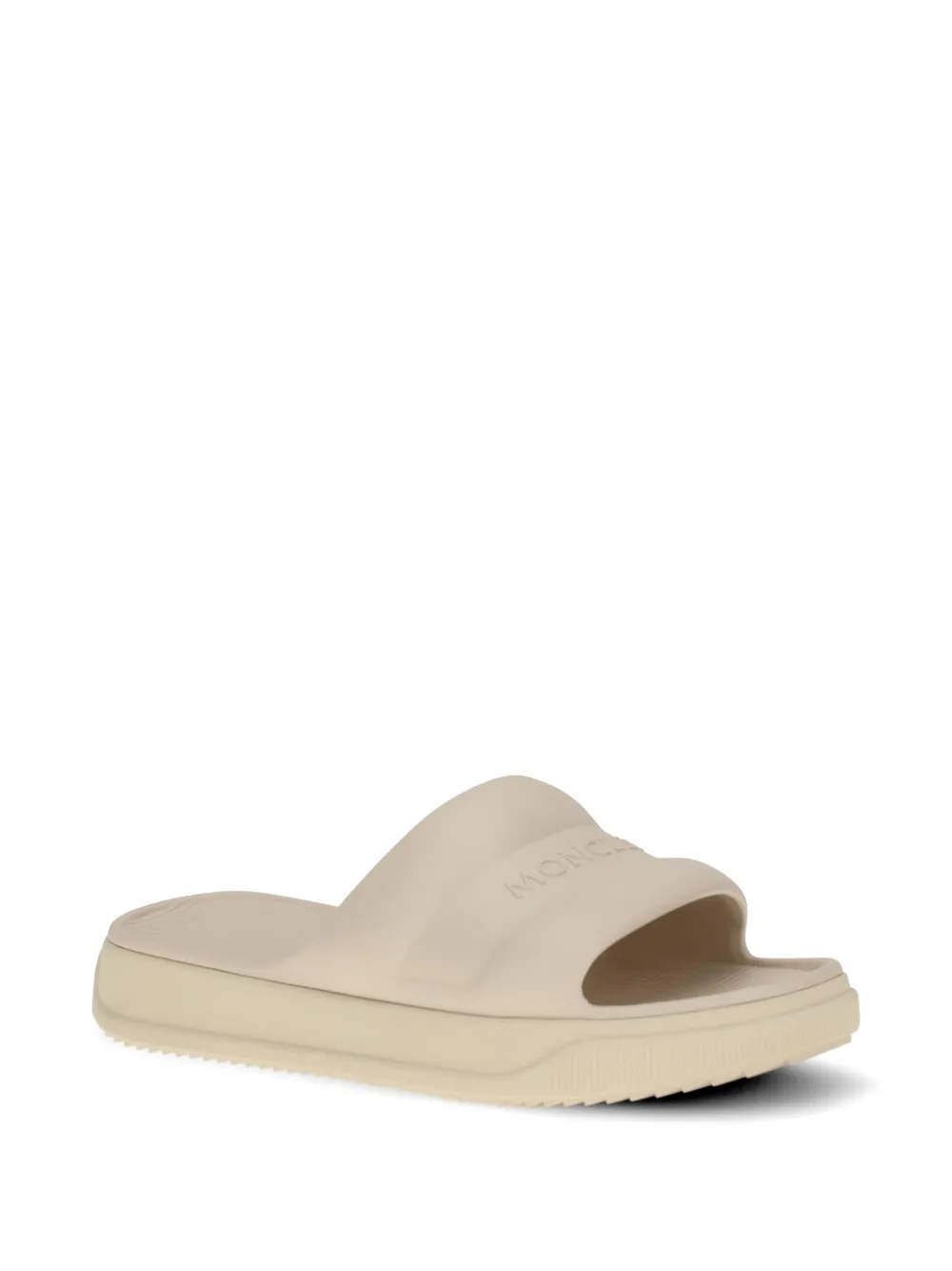 Moncler embossed-logo slides Beige