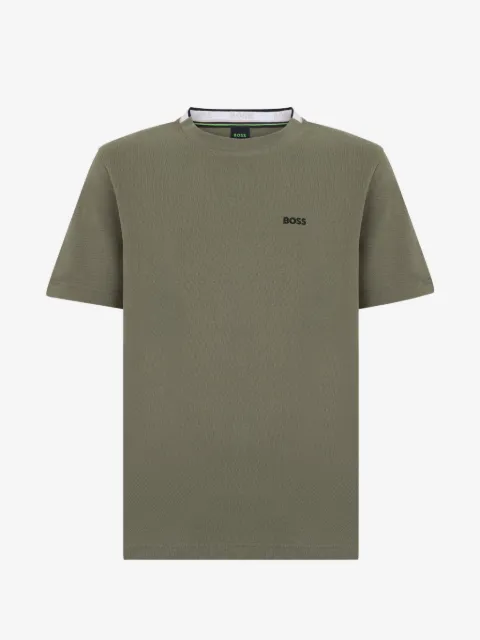 BOSS embroidered-logo T-shirt in cotton piqué