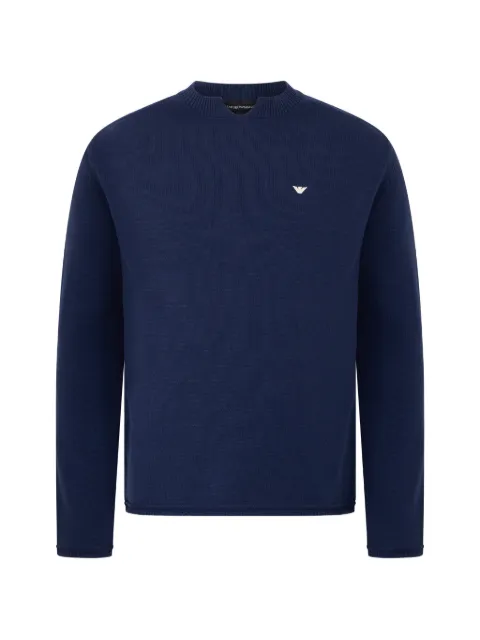 Emporio Armani logo-embroidery crew-neck sweater
