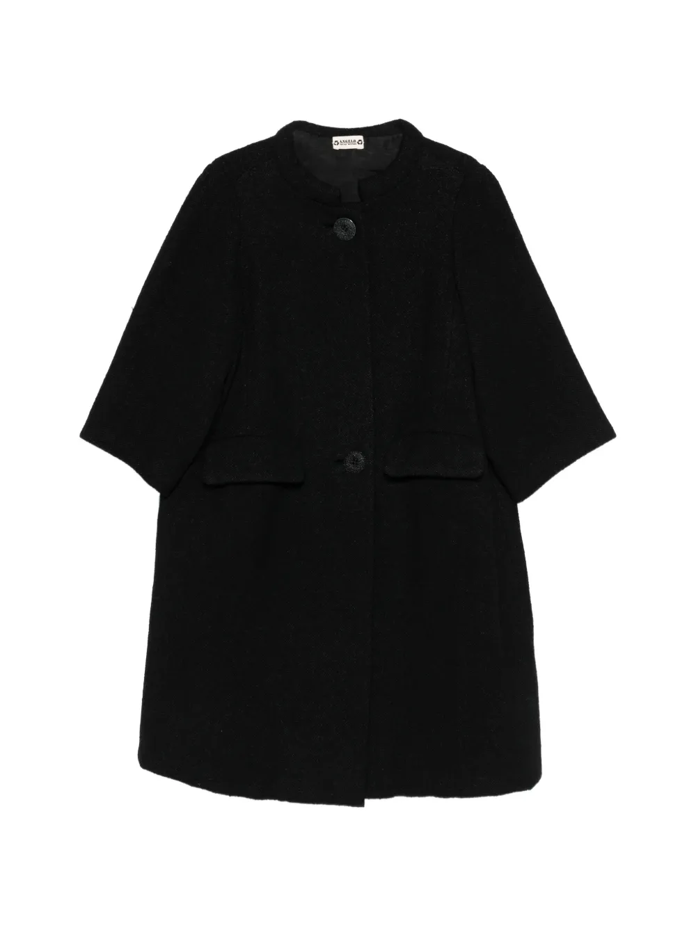 A.N.G.E.L.O. Vintage Upcycling floral-print buttoned coat - Black