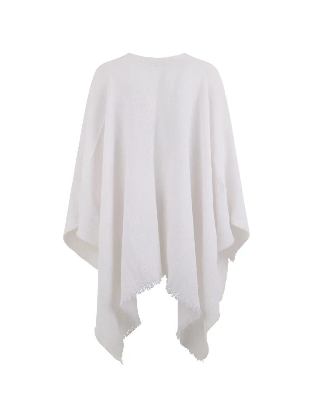 Fabiana Filippi Poncho met V-hals en franje Wit