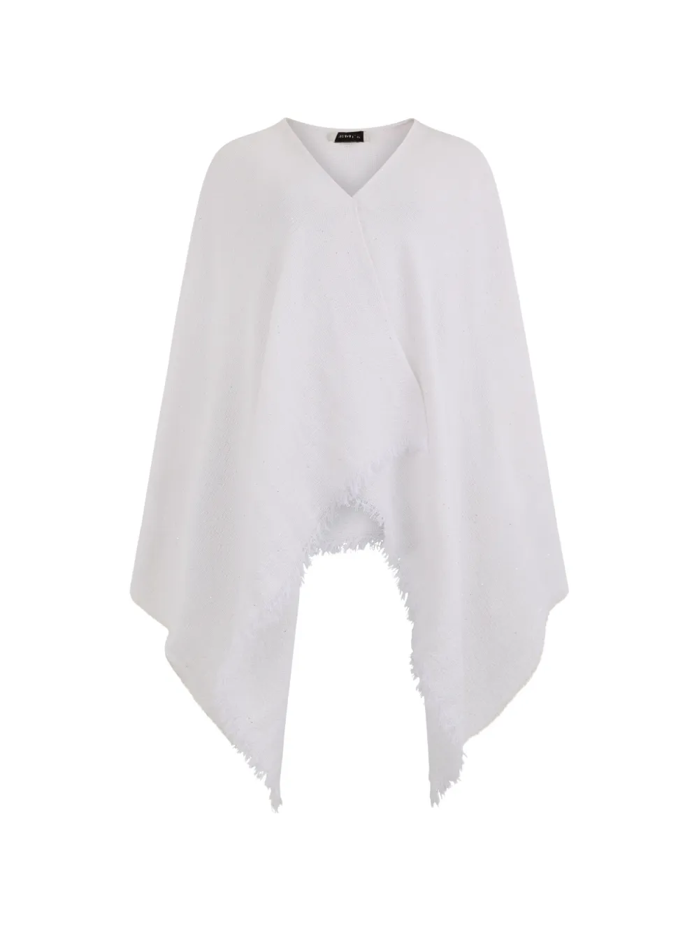 Fabiana Filippi V-neck fringed poncho - Weiß