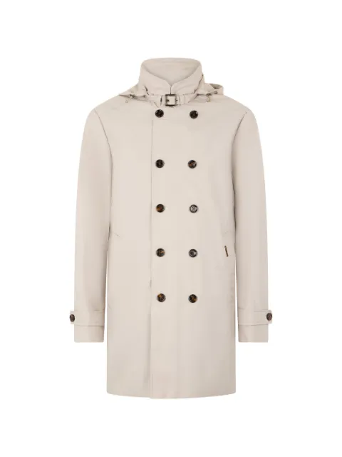 Moorer buttoned double-breasted trench coat