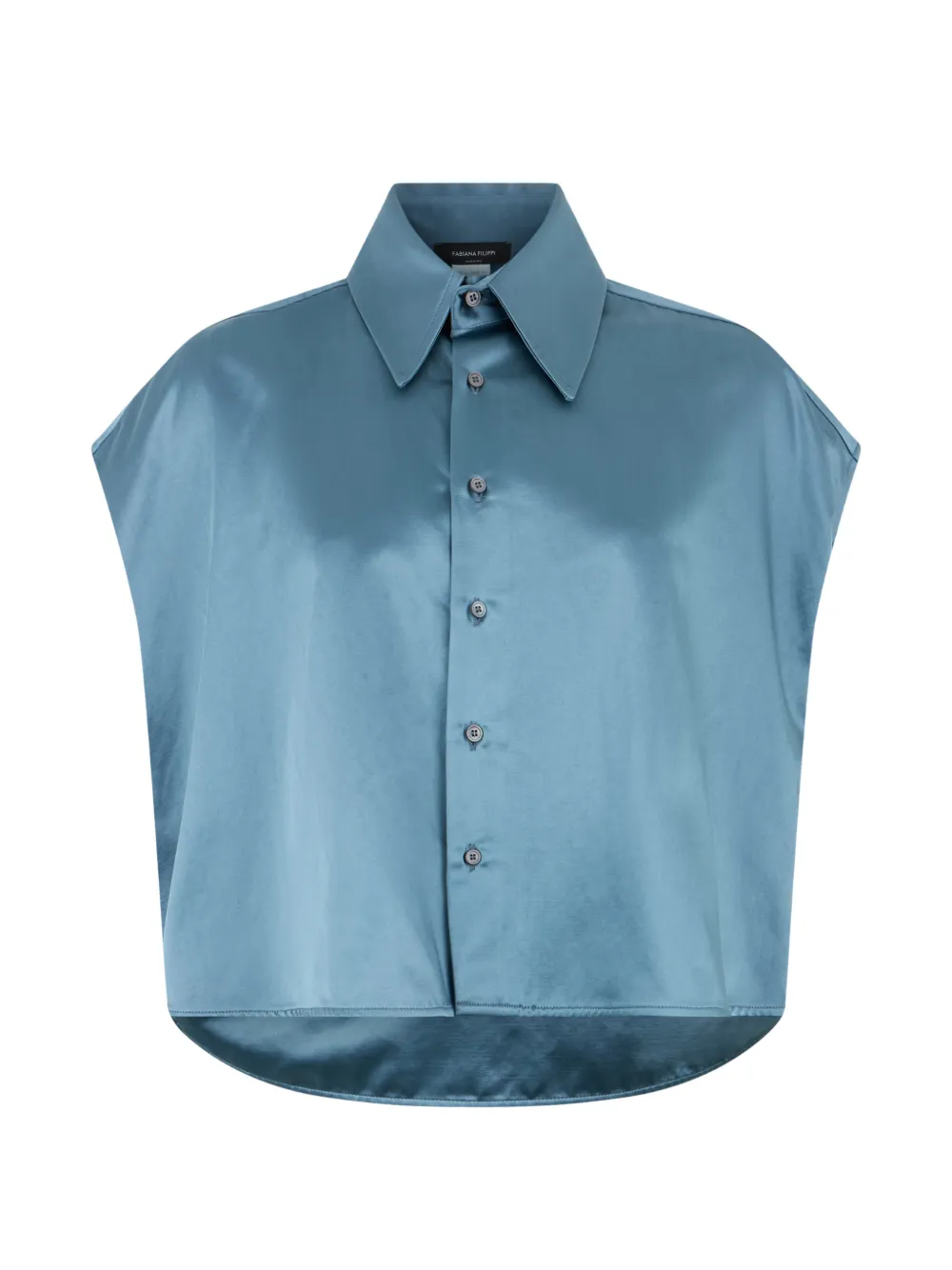 Fabiana Filippi classic-collar cropped shirt – Blue