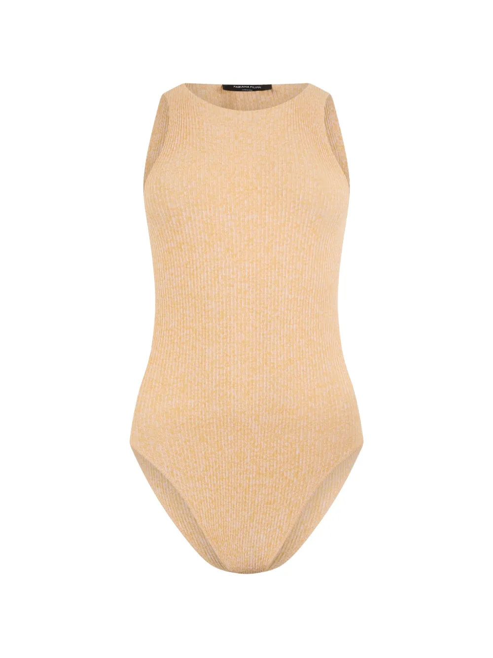 Fabiana Filippi minimal neckline ribbed bodysuit – Neutrals