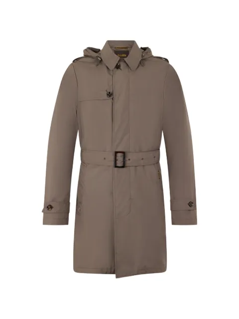 Moorer hooded belted trench coat