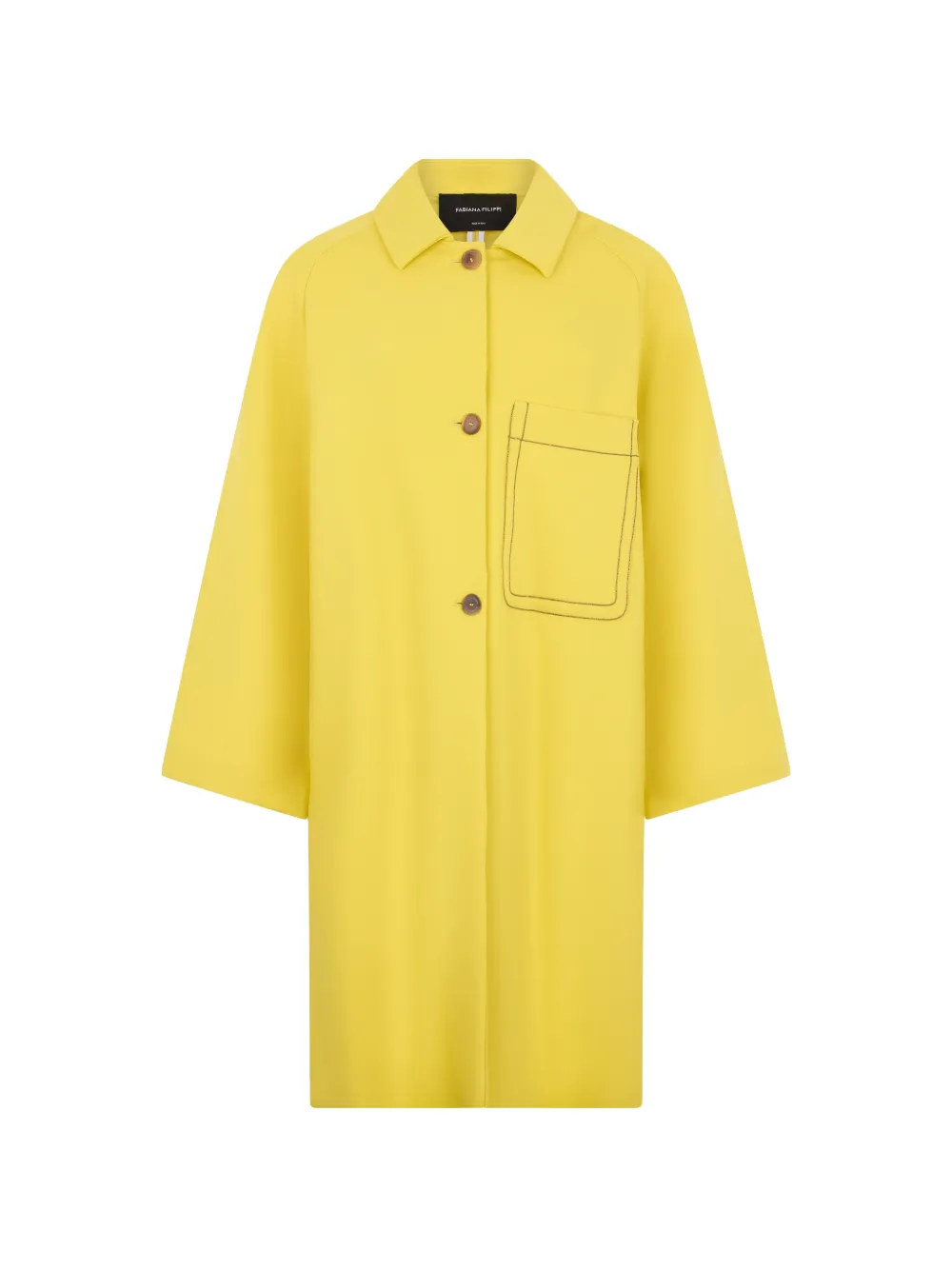 Fabiana Filippi kimono sleeves pocket coat - Giallo