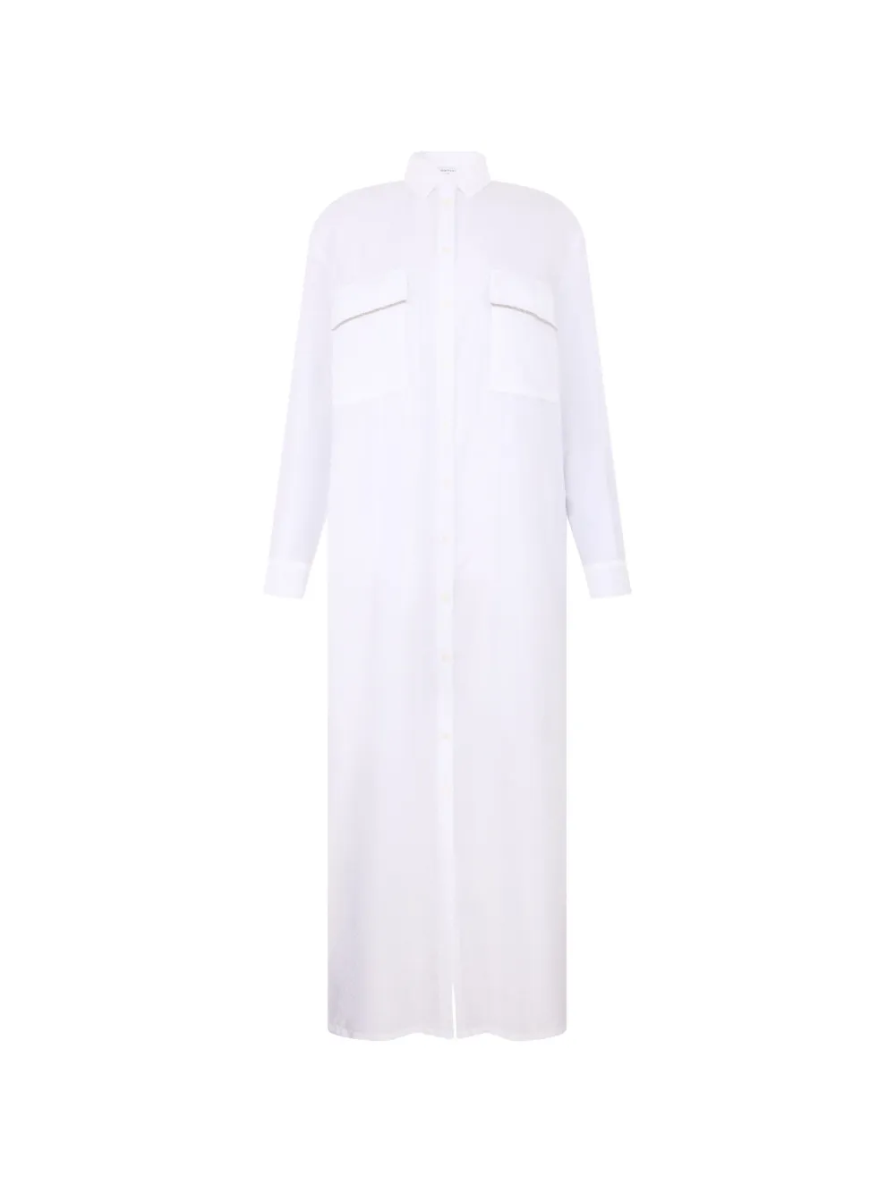 Fabiana Filippi chest-pockets long-sleeves dress - Bianco