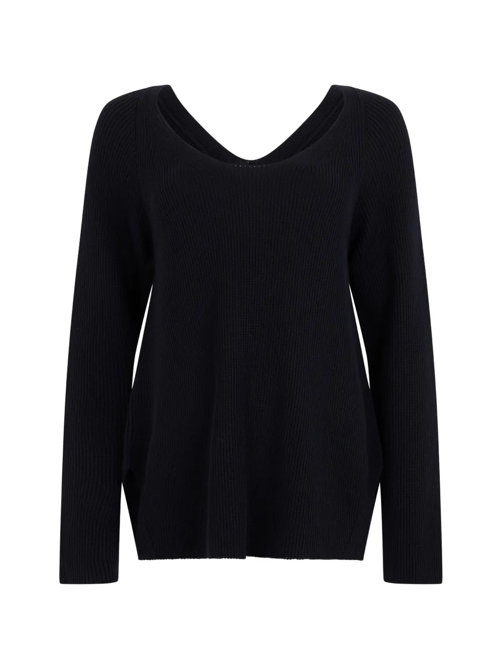 Fabiana Filippi V-neck flared sweater - Schwarz