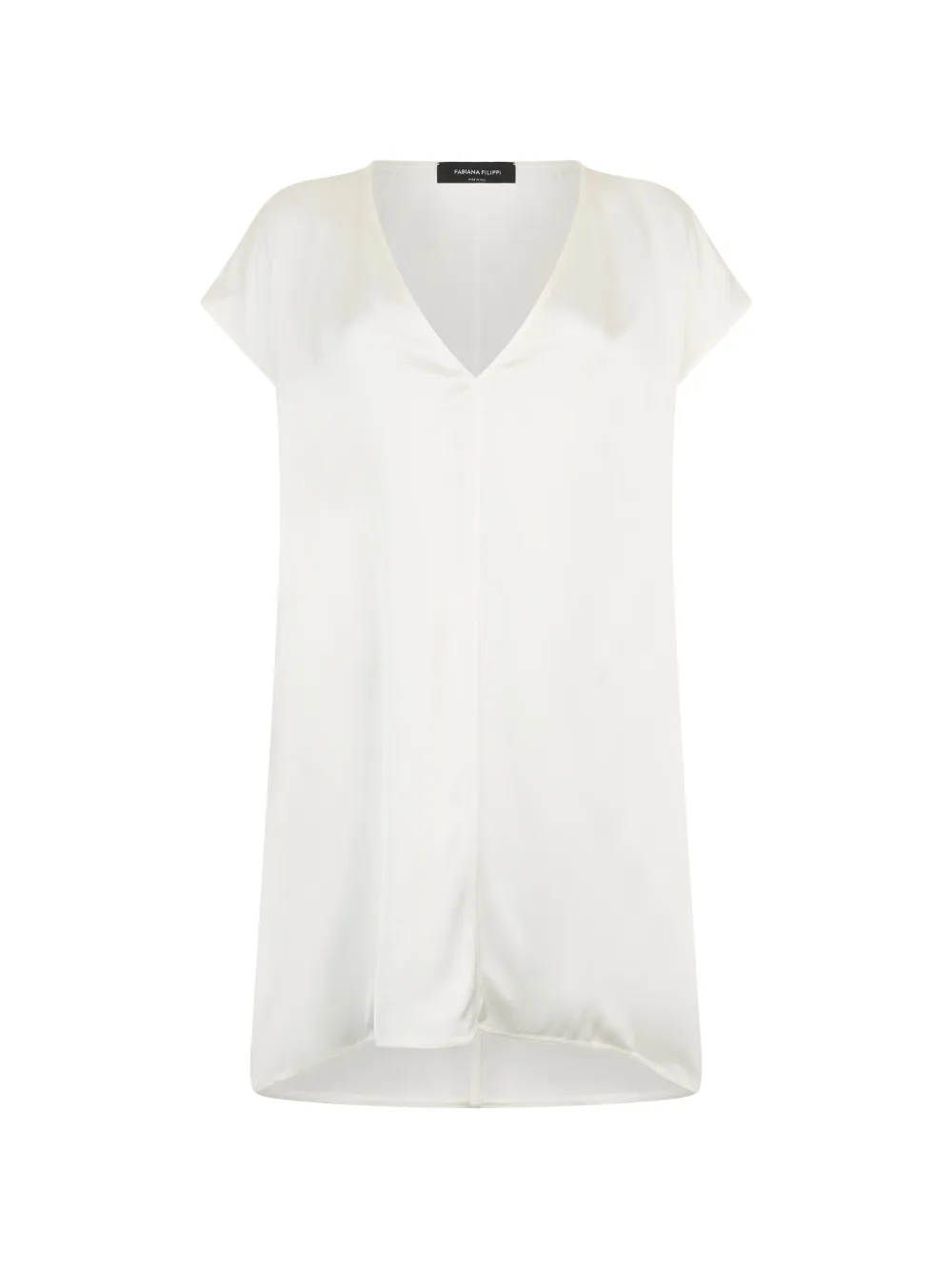 Fabiana Filippi V-neck satin midi dress - Bianco
