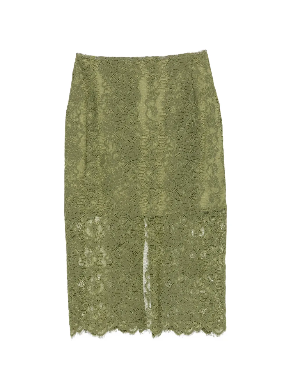 IMPERIAL floral-lace pencil midi skirt - Verde