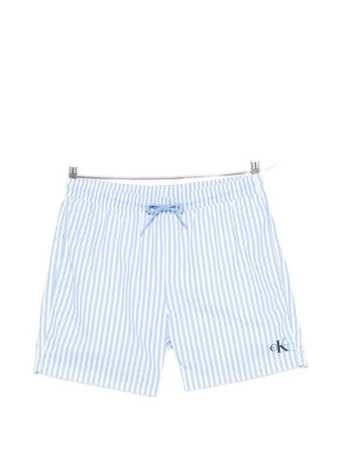 Calvin Klein striped logo beach shorts