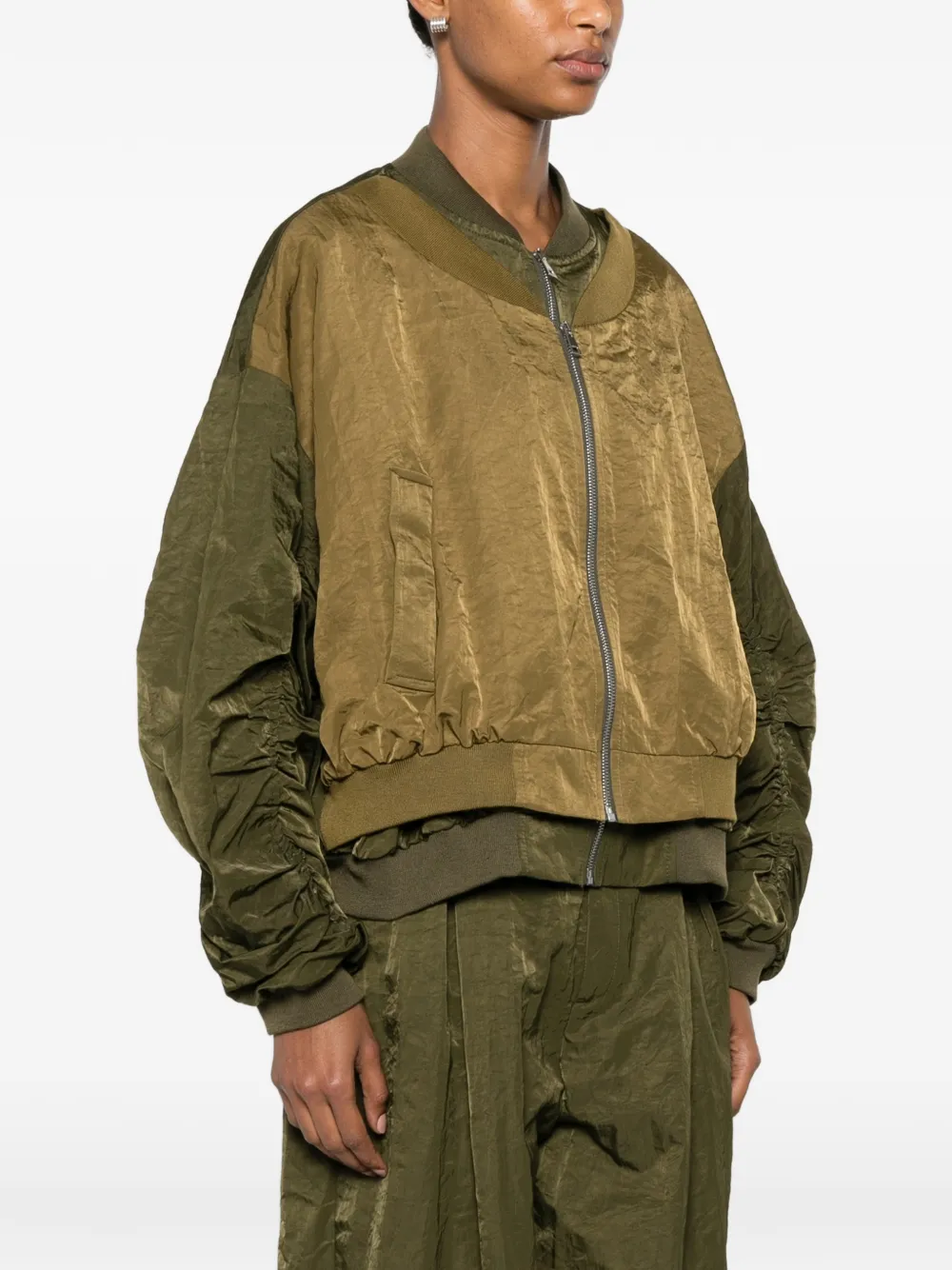  Imperial Chaqueta A Paneles Con Manga Fruncida - Verde 