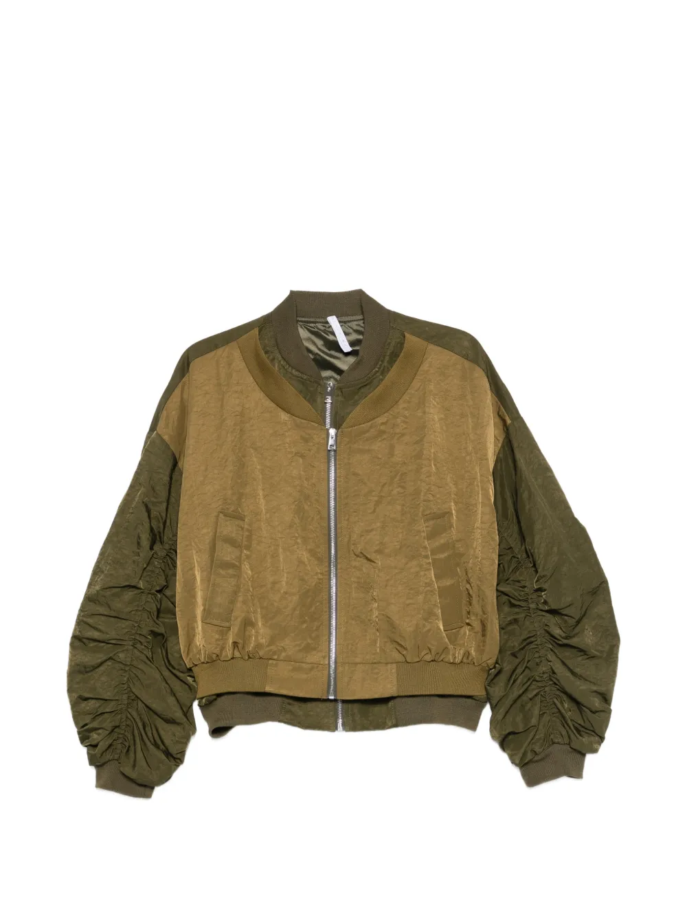 IMPERIAL panelled ruched-sleeve jacket - Verde