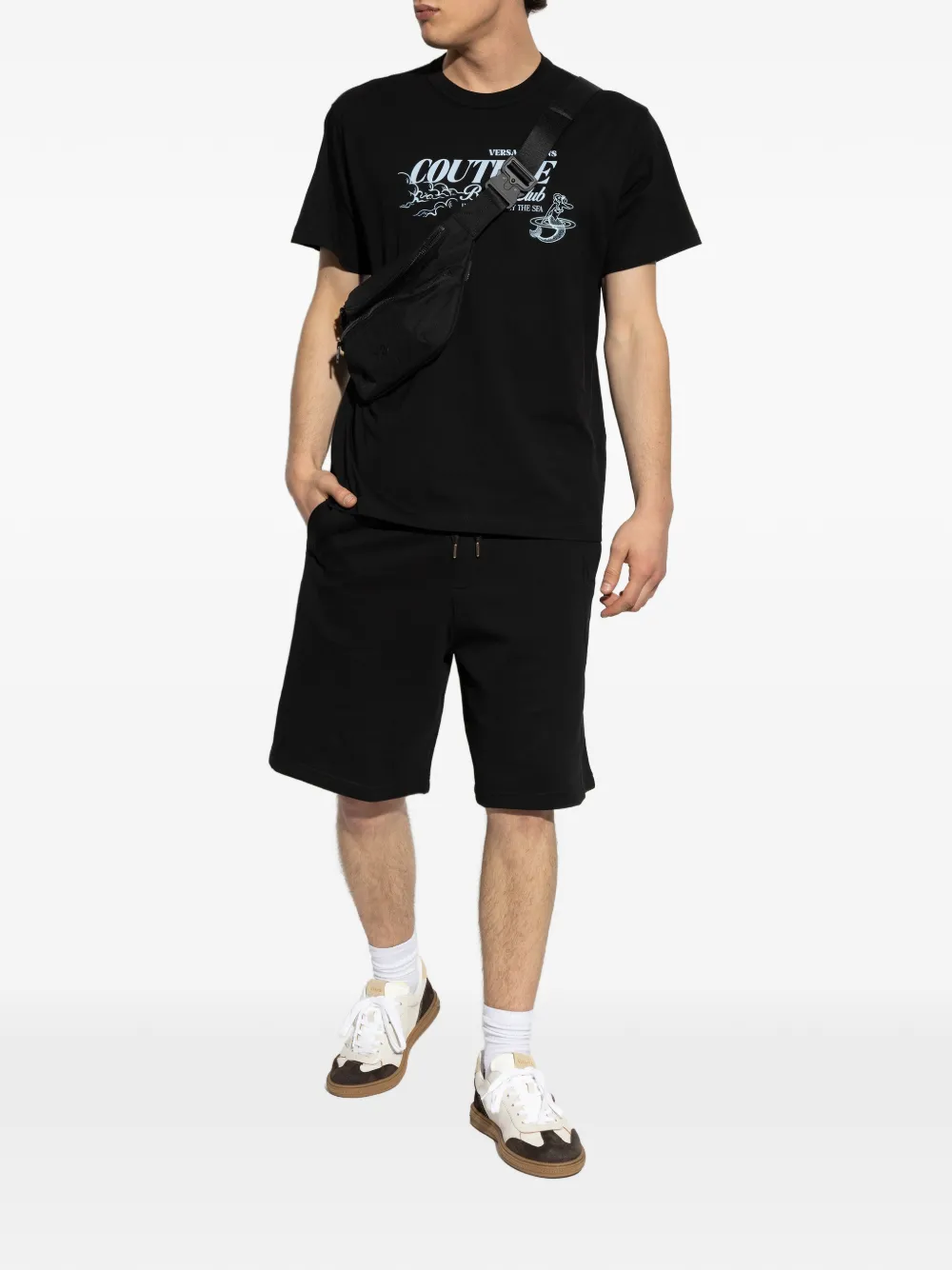  Versace Jeans Couture Short à Logo Imprimé - Noir 