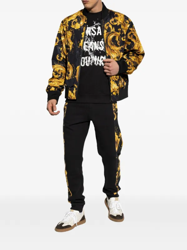Versace Jeans Couture Calça Esportiva De Algodão Com Estampa