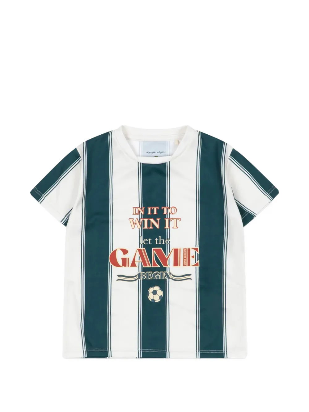 Konges Sløjd Act graphic-print striped T-shirt - Bianco