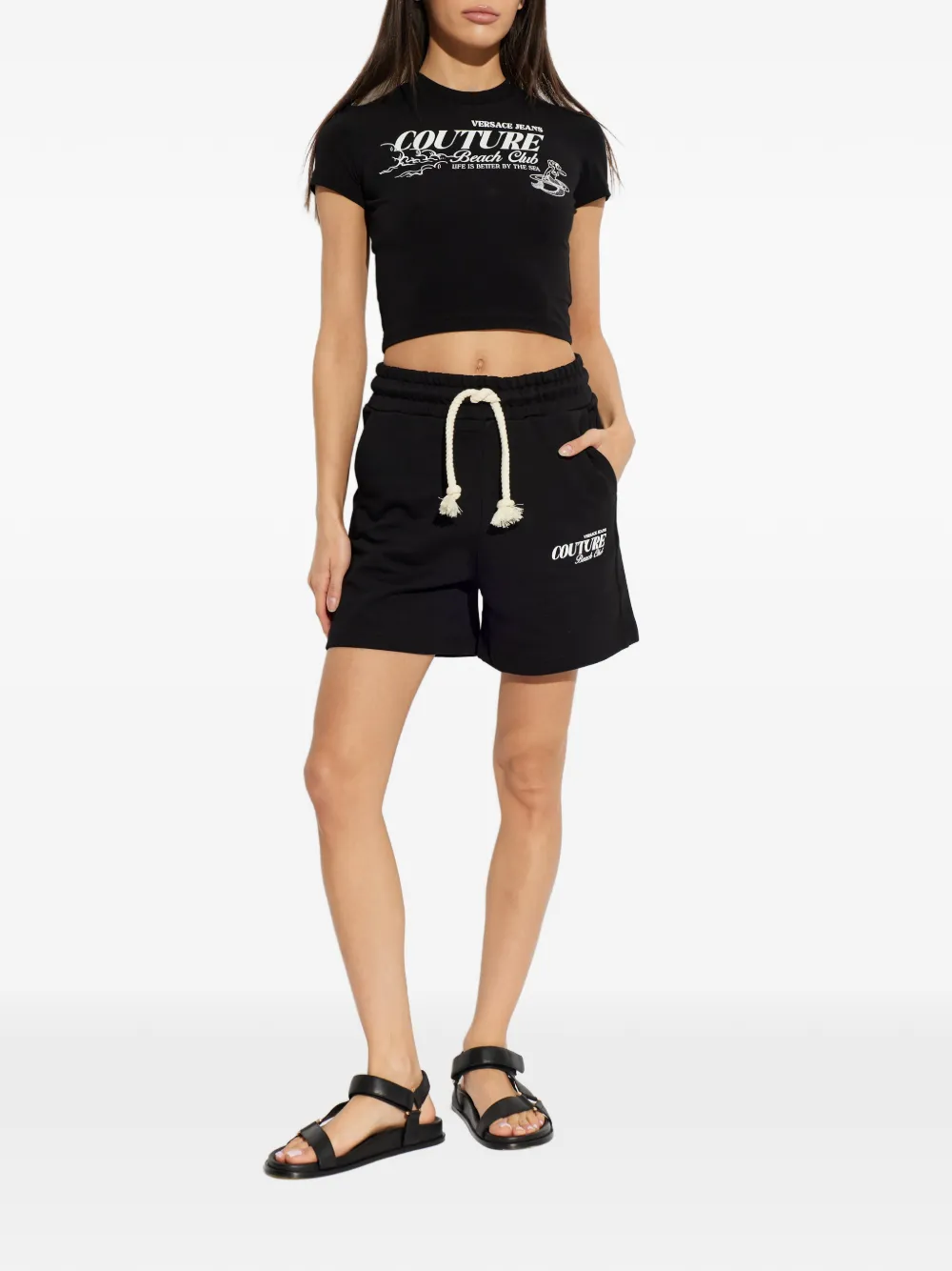 Versace Jeans Couture Shorts met trekkoord Zwart