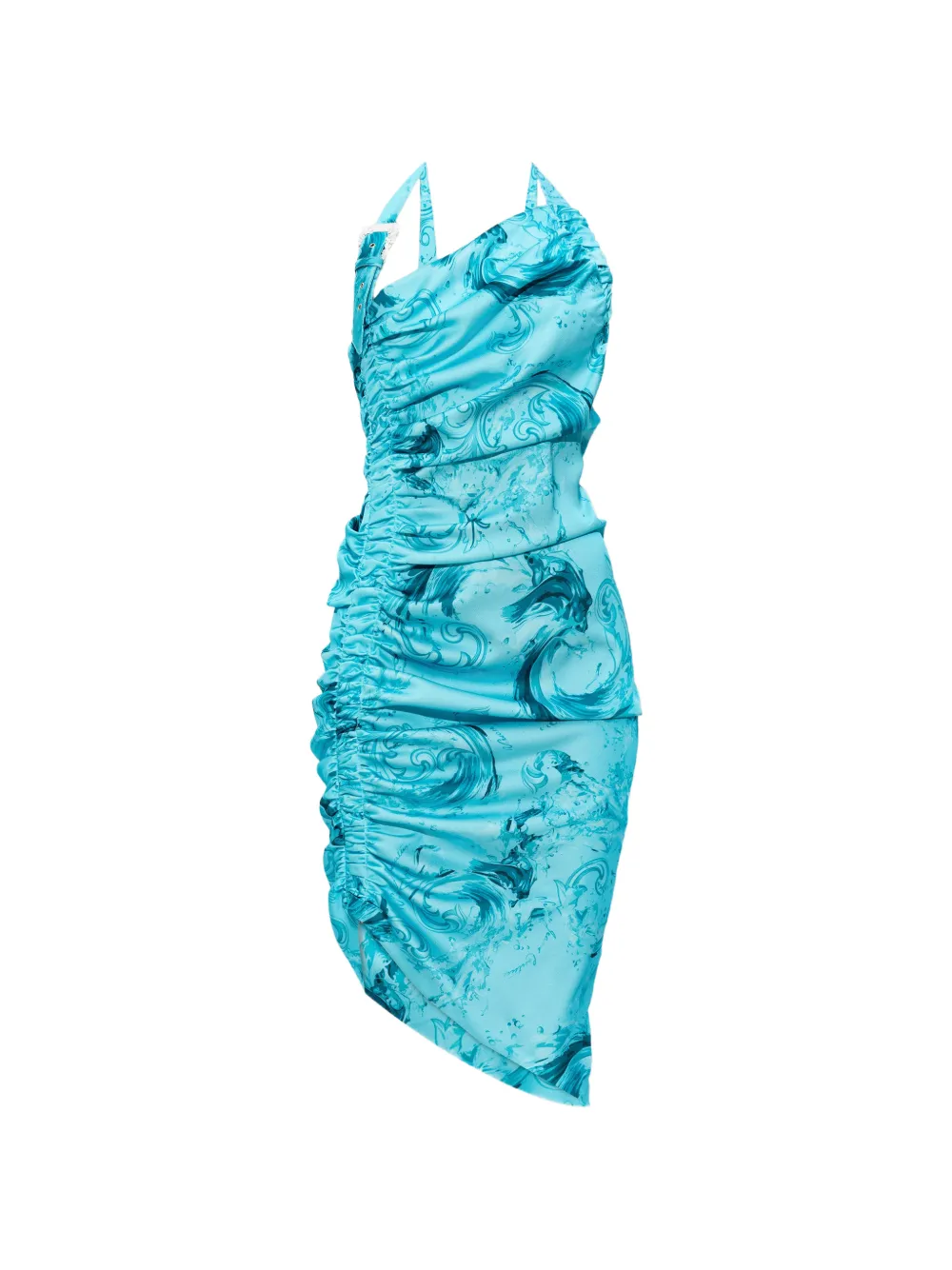 Versace Jeans Couture Wave Couture-print midi dress - Blu