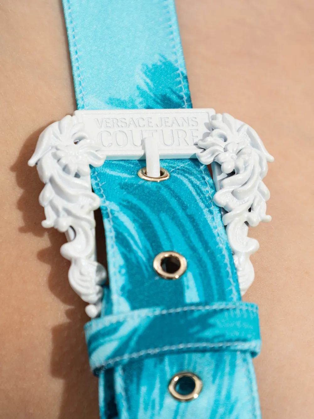 Versace Jeans Couture Midi-jurk met Wave Couture print Blauw