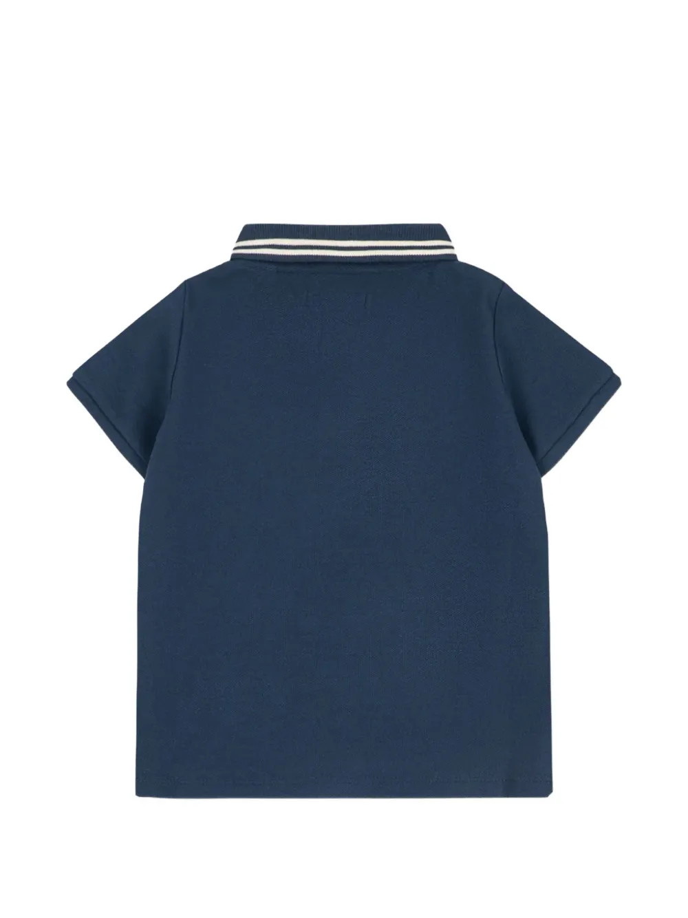 Konges Sløjd Florian poloshirt met gestreepte kraag en borduurwerk - Blauw