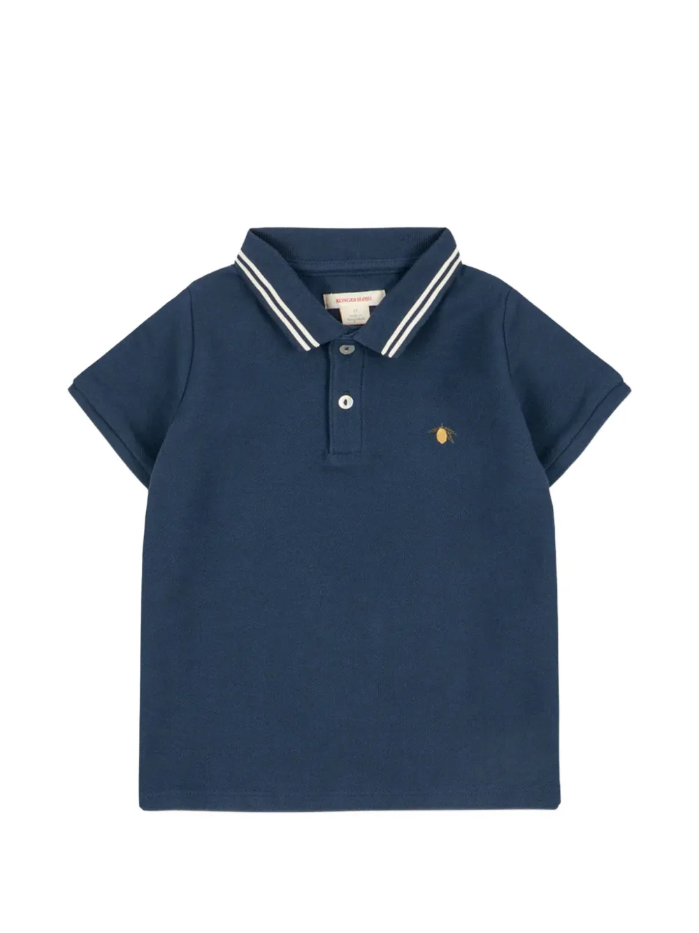 Konges Sløjd Florian striped-collar embroidered polo shirt - Blu