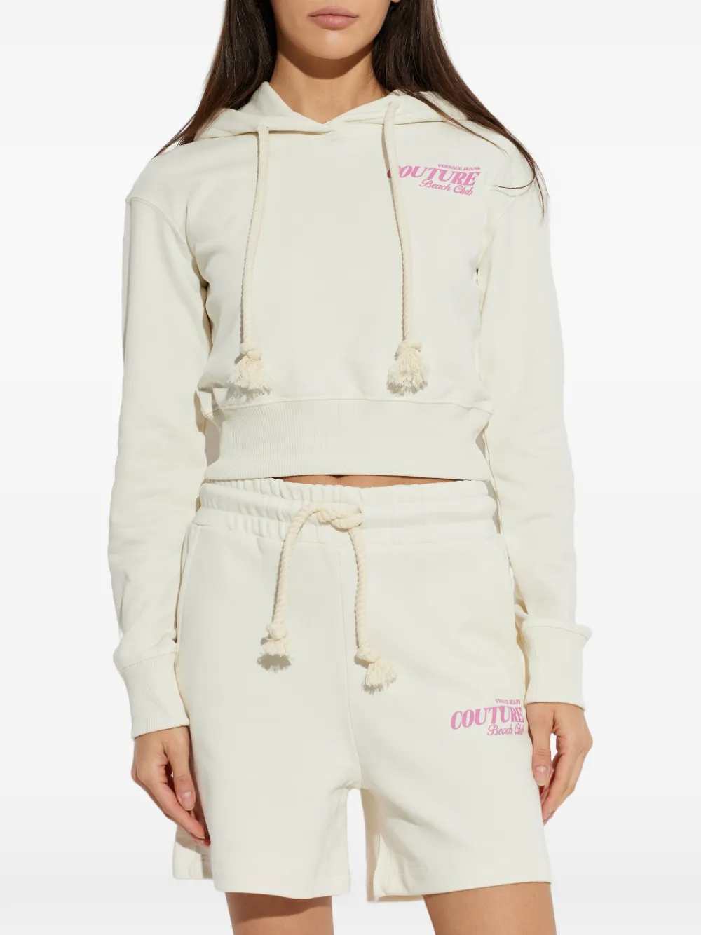 Versace Jeans Couture Sweater van katoen Beige