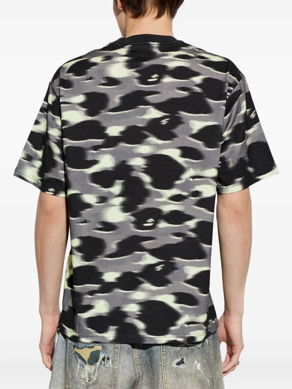 A BATHING APE T-shirt met camouflageprint Zwart