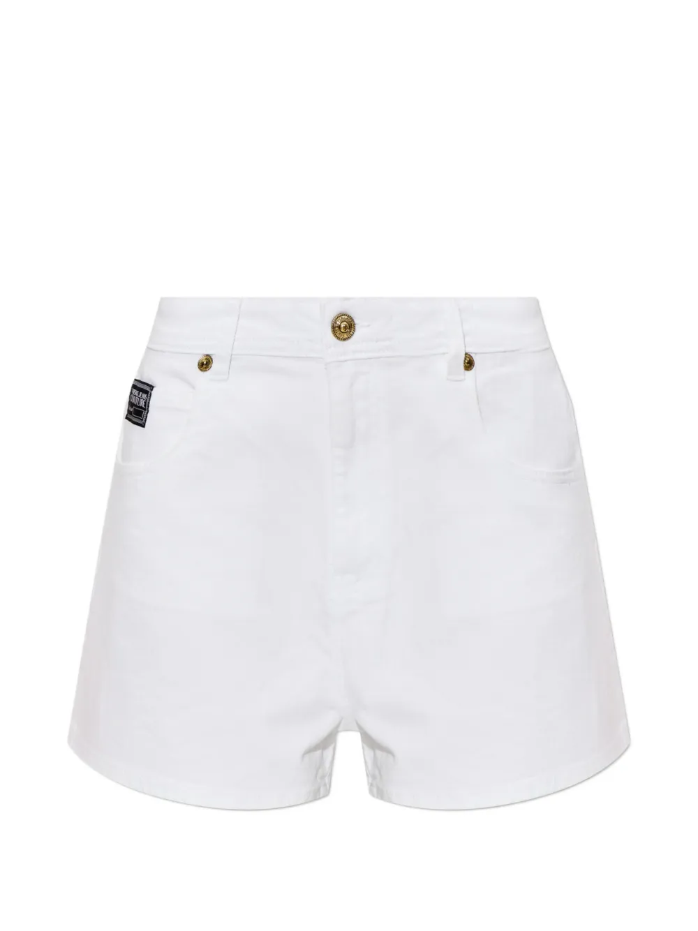 Versace Jeans Couture logo-patch denim shorts - Bianco