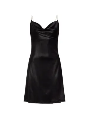 GANNI duchesse-satin Mini Dress | Black | FARFETCH