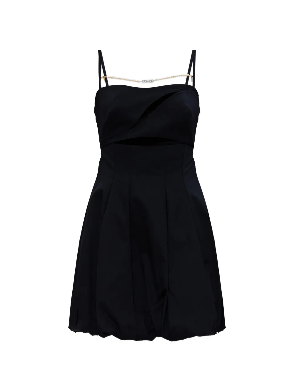 Versace Jeans Couture cut-out pleated mini cotton dress - Nero