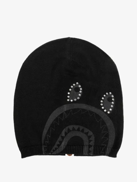 A BATHING APE® bonnet Crystal Shark en maille fine