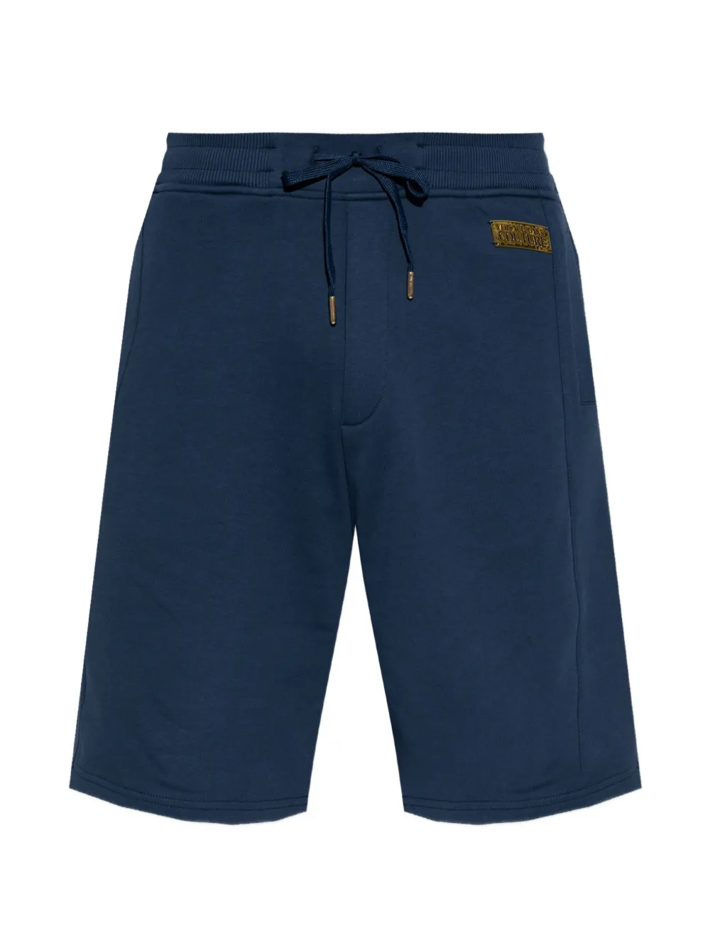 Versace Jeans Couture drawstring-detail logo-patch cotton shorts - Blau
