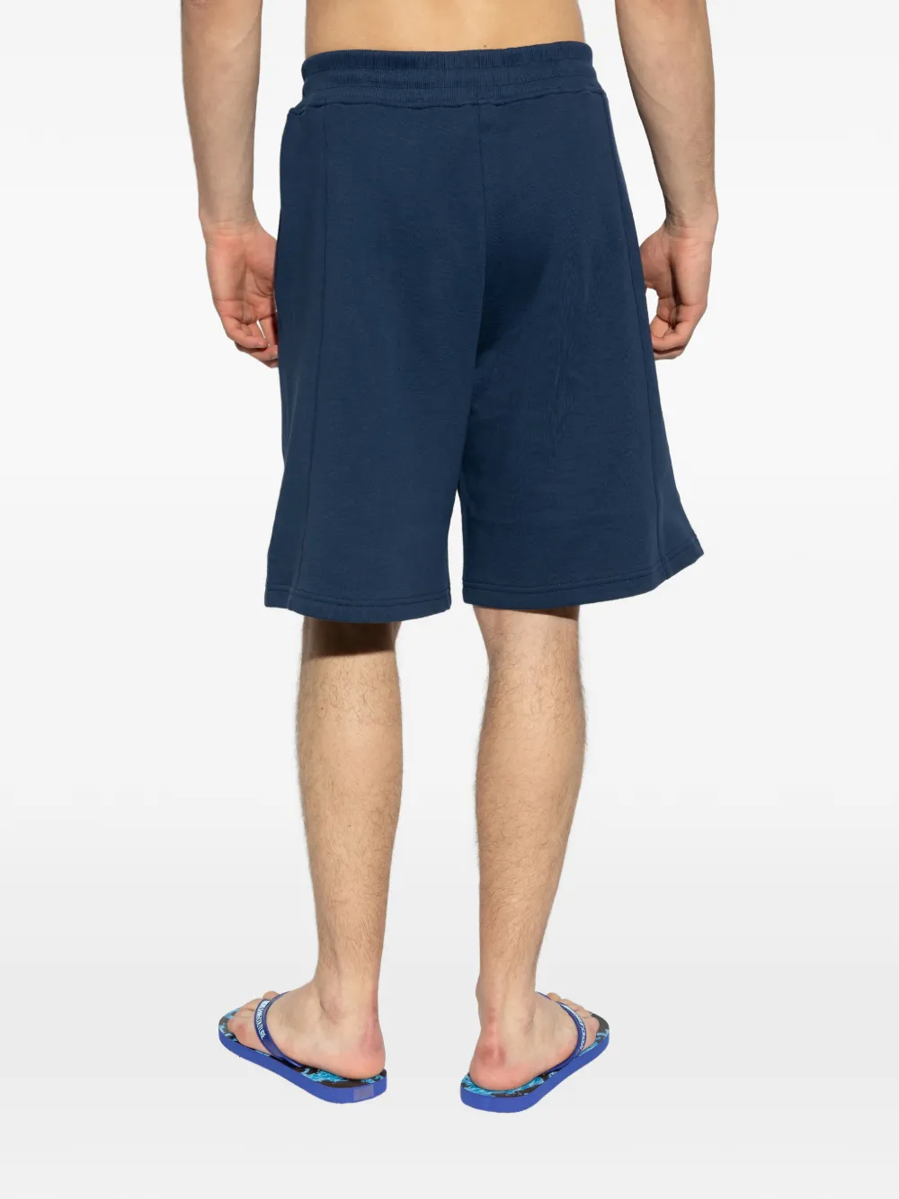 Versace Jeans Couture Katoenen shorts met trekkoord en logopatch Blauw