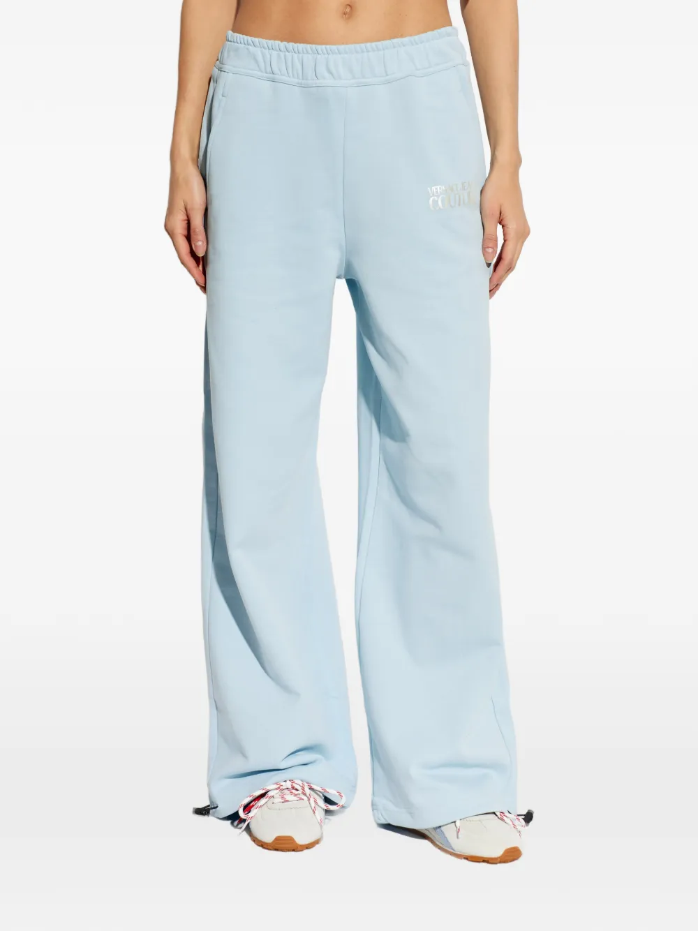 Versace Jeans Couture Broek met logo Blauw