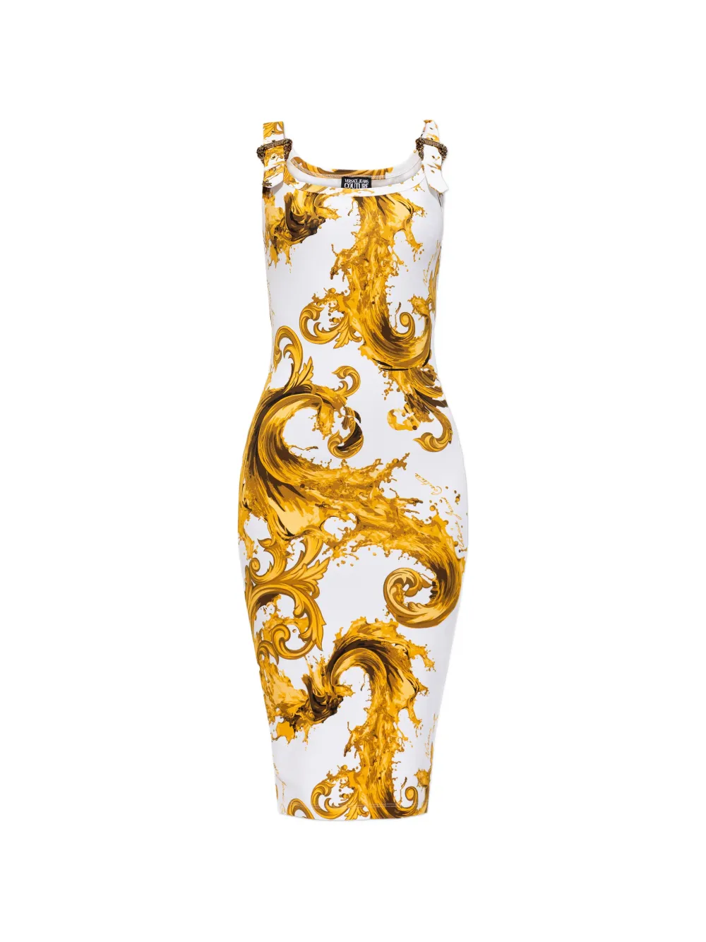 Versace Jeans Couture printed midi dress - Bianco
