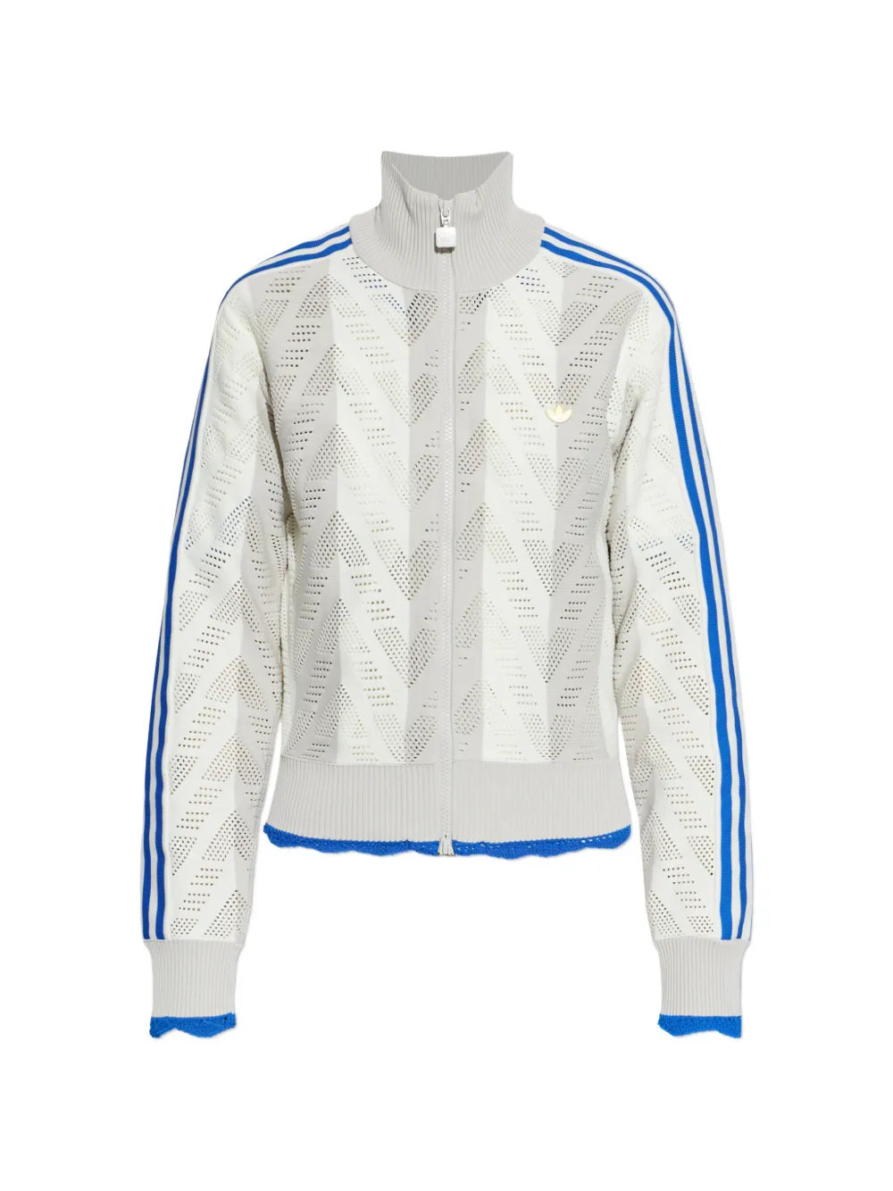 adidas stripe open-knit sweatshirt - Grigio