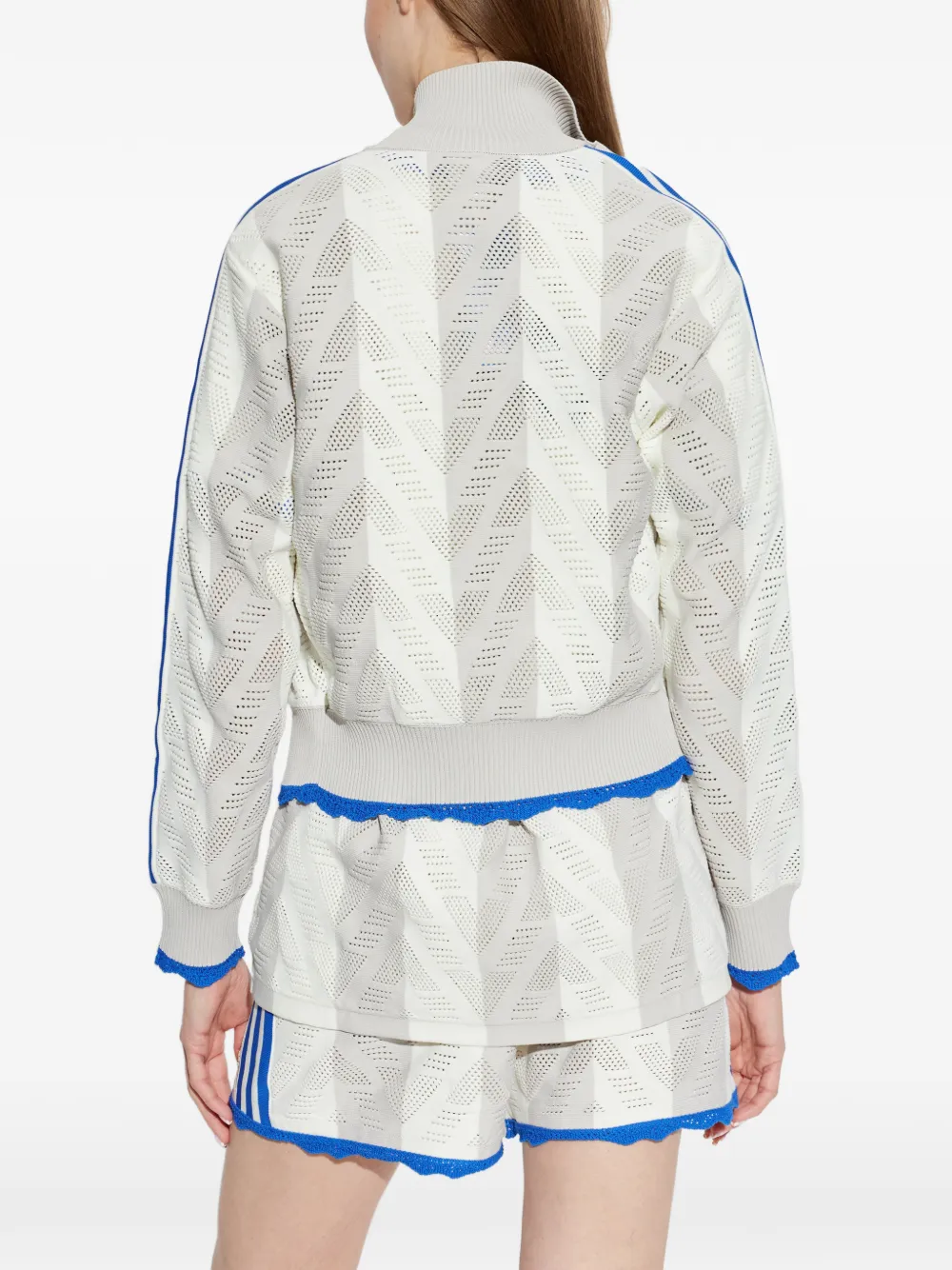 adidas Opengebreide gestreepte sweater Grijs