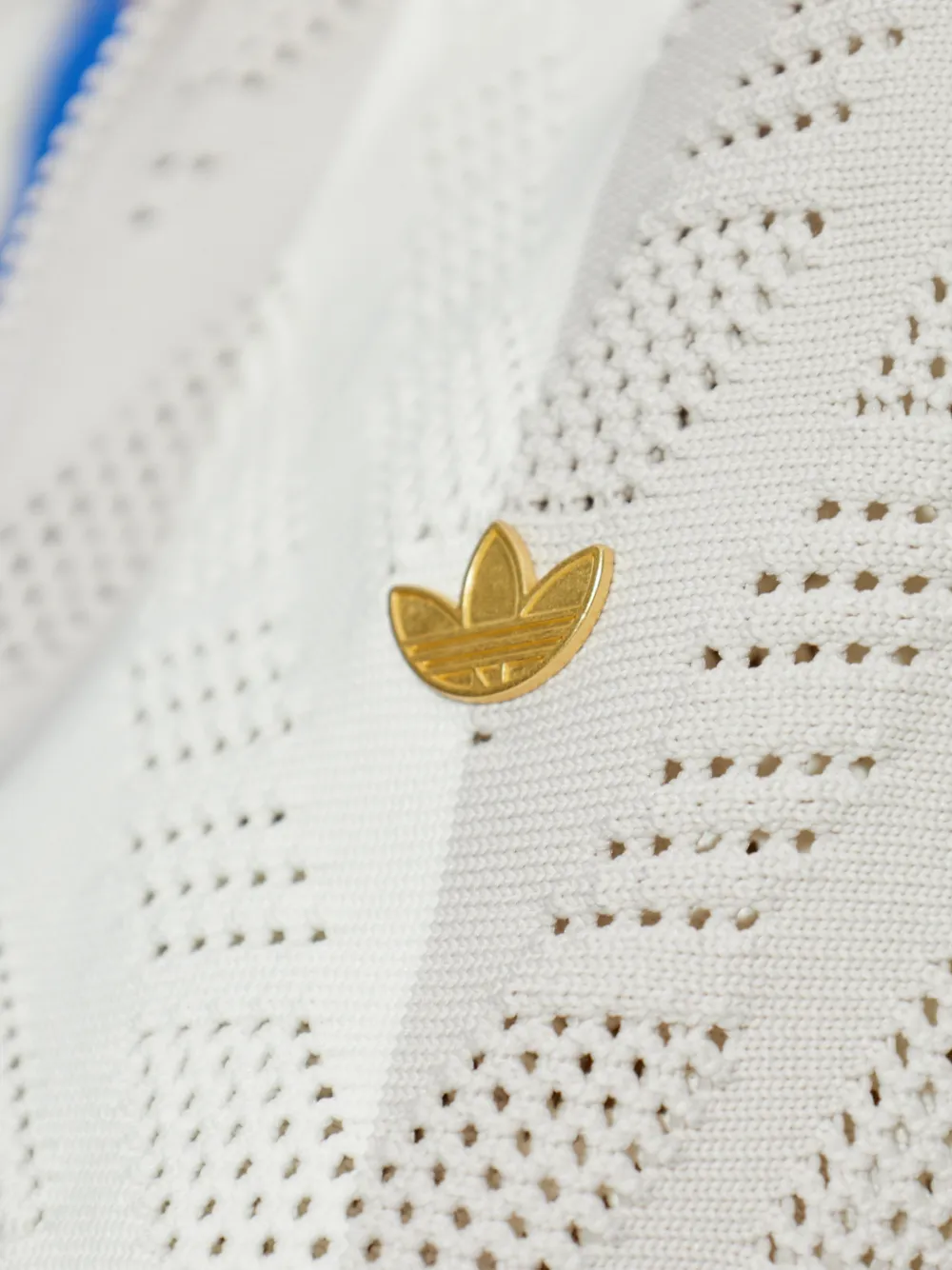 adidas Opengebreide gestreepte sweater Grijs