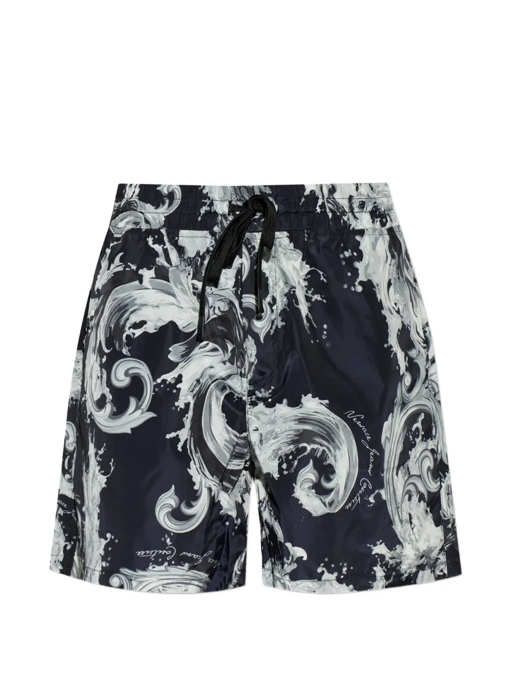 Versace Jeans Couture print drawstring swim shorts - Schwarz