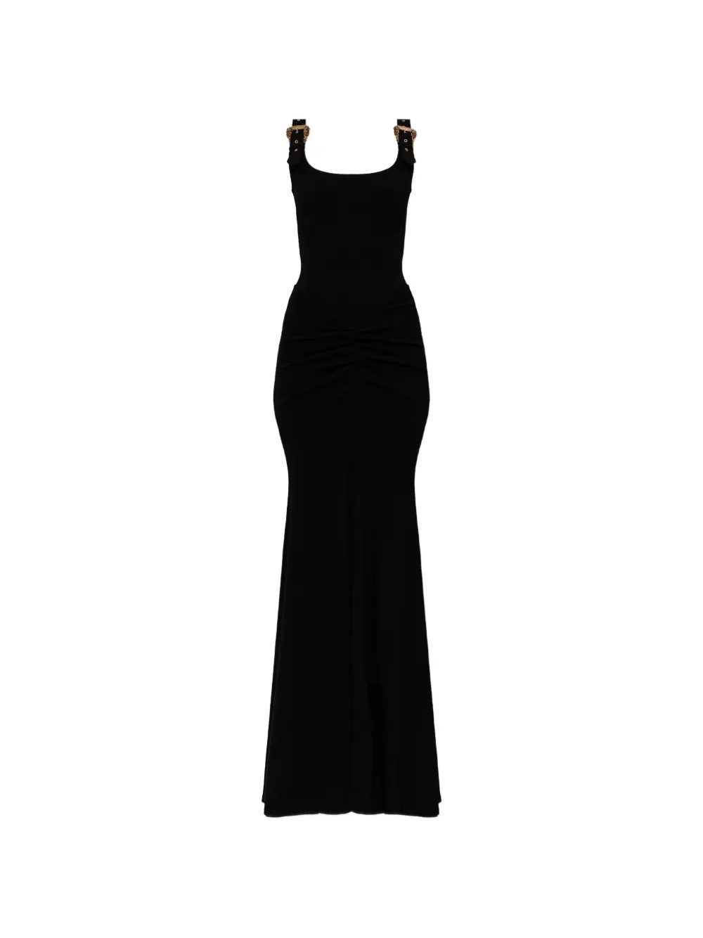 Versace Jeans Couture Baroque-buckle maxi dress - Nero