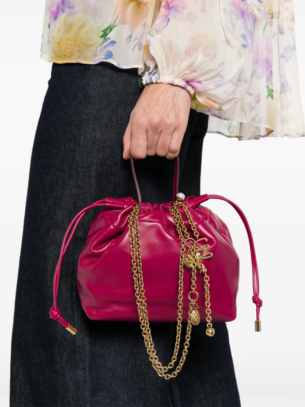 Chloé Kleine schoudertas met logodetail Roze
